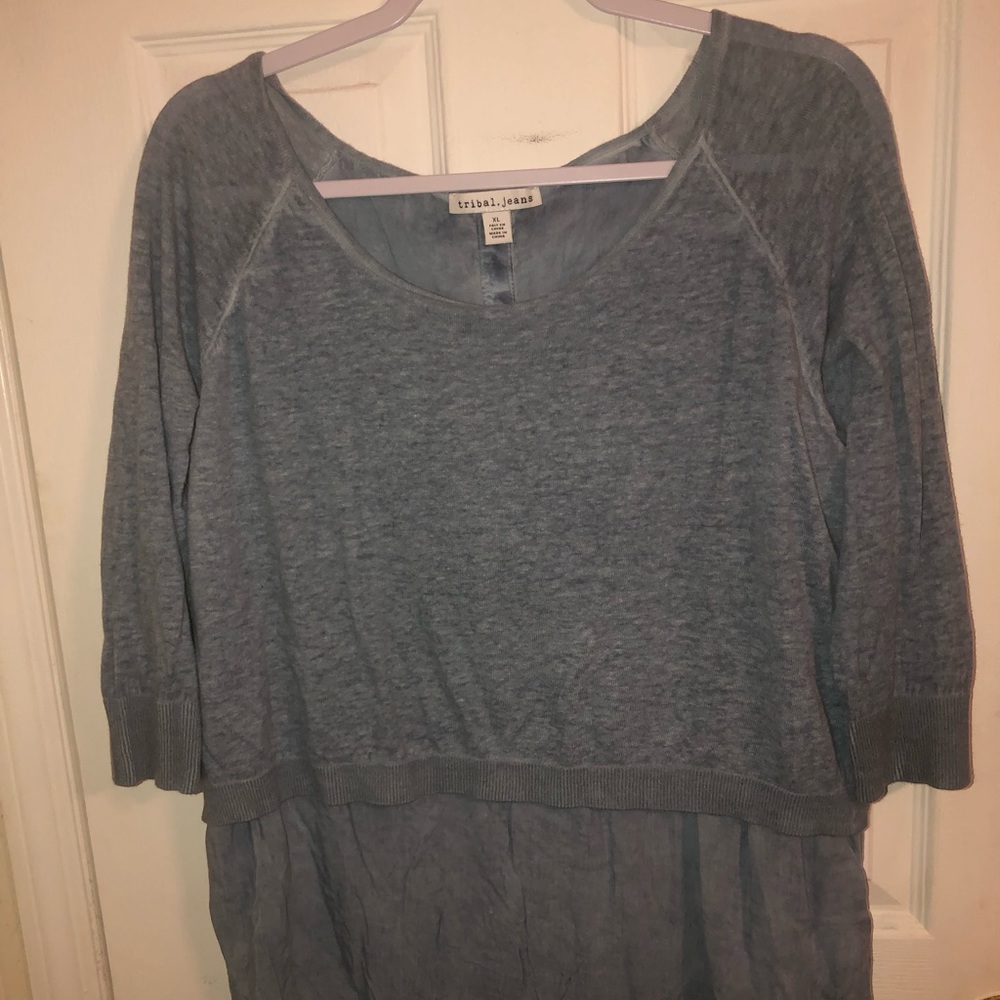 Tribal jeans brand two layer shirt